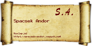 Spacsek Andor névjegykártya