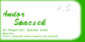 andor spacsek business card